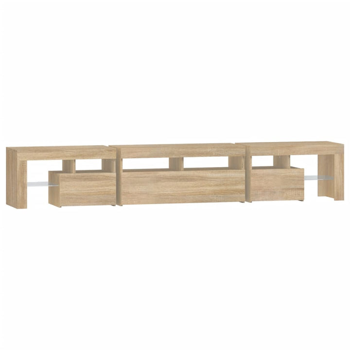 tv-skab med LED-lys 230x36,5x40 cm sonoma-eg
