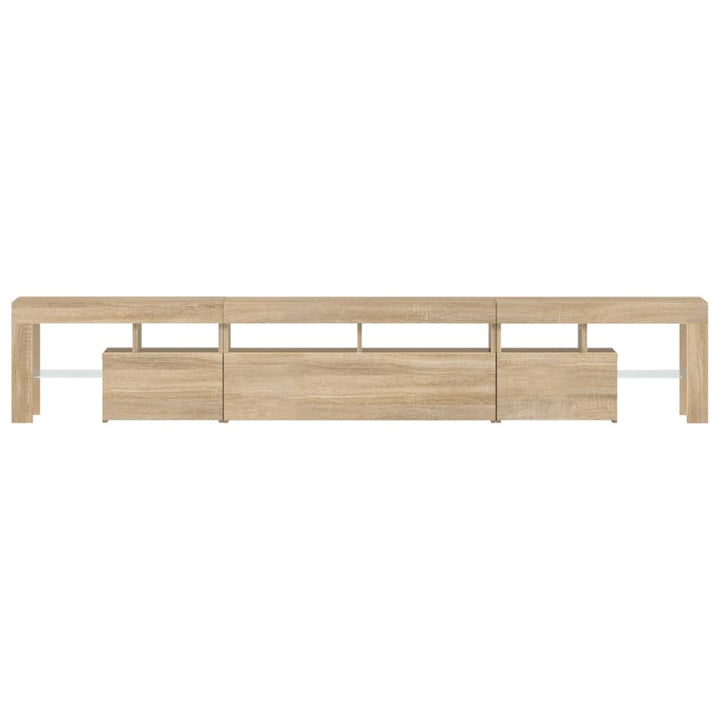 tv-skab med LED-lys 230x36,5x40 cm sonoma-eg