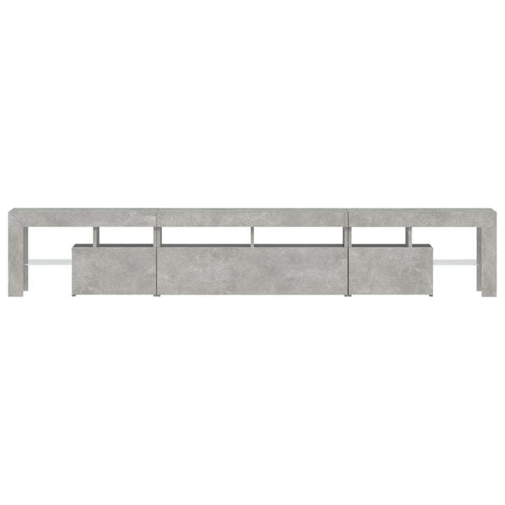 sengebord med LED-lys 230x36,5x40 cm betongrå