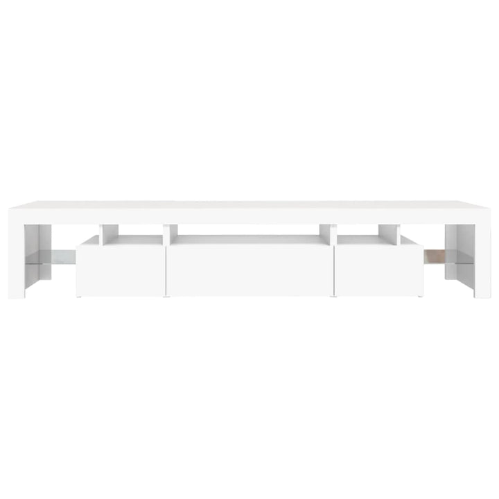 tv-skab med LED-lys 215x36,5x40 cm hvid