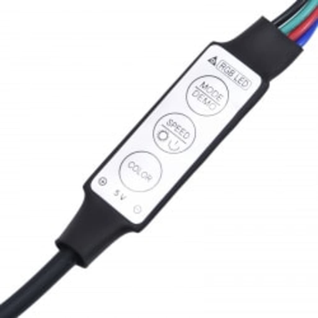 tv-skab med LED-lys 215x36,5x40 cm hvid