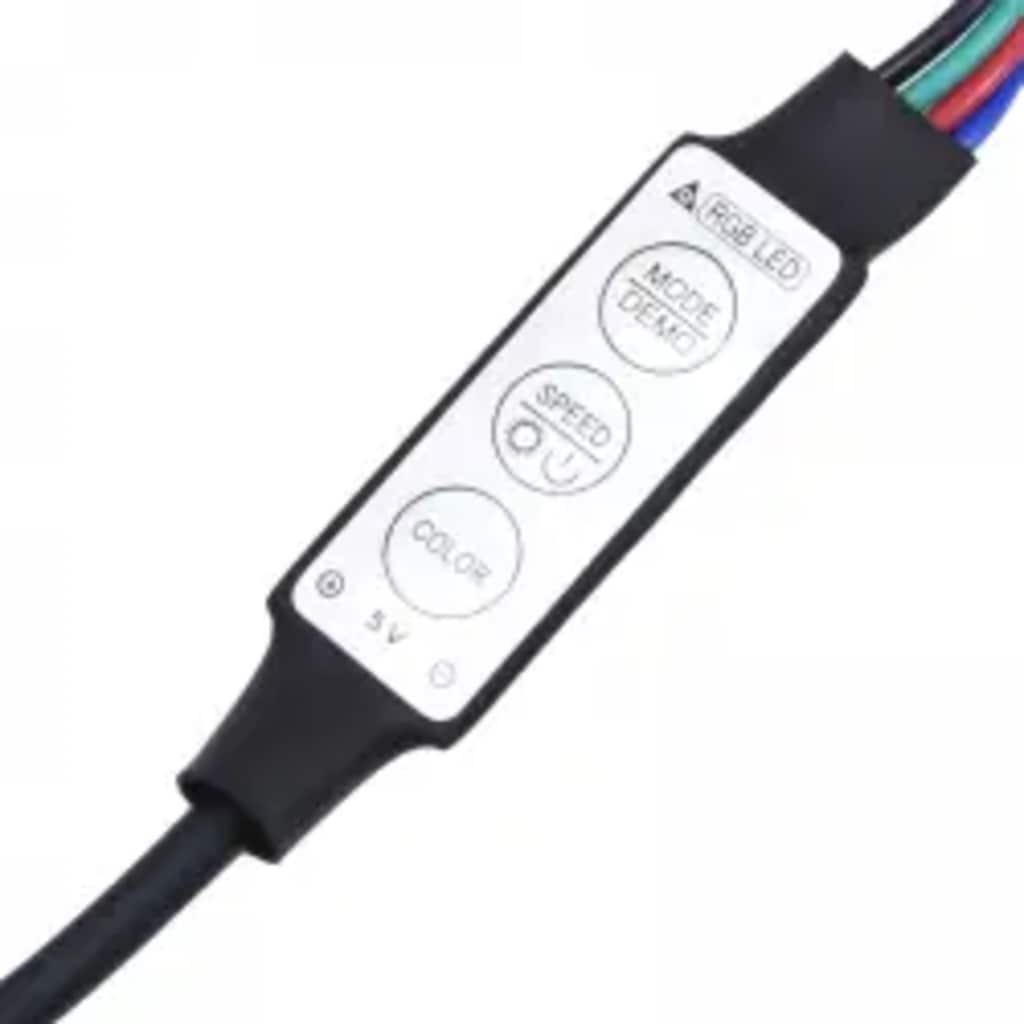 tv-skab med LED-lys 215x36,5x40 cm sonoma-eg