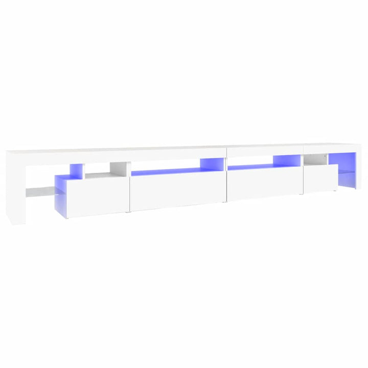 tv-skab med LED-lys 290x36,5x40 cm hvid