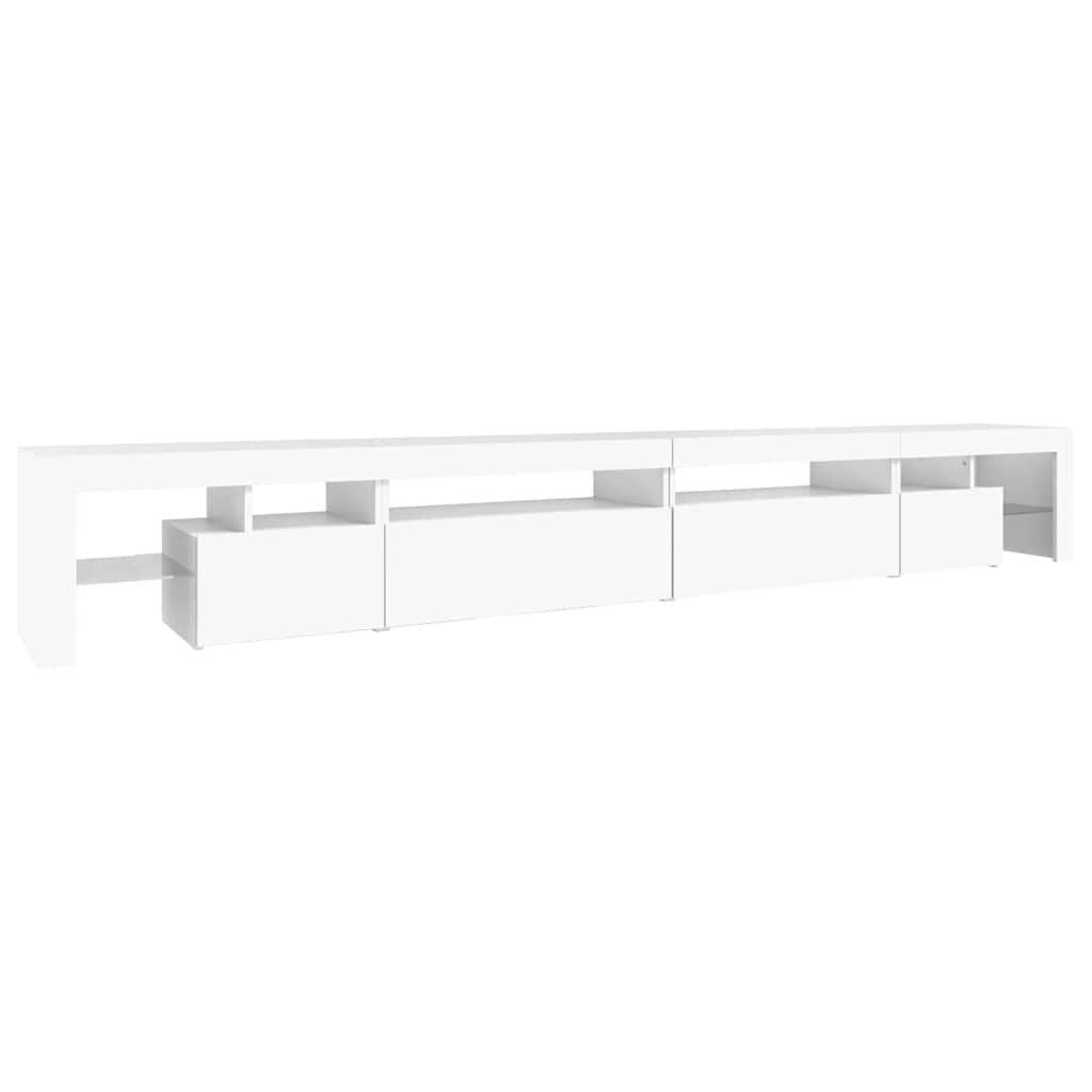tv-skab med LED-lys 290x36,5x40 cm hvid