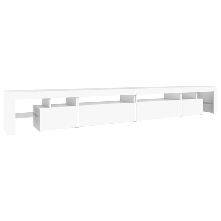 tv-skab med LED-lys 290x36,5x40 cm hvid