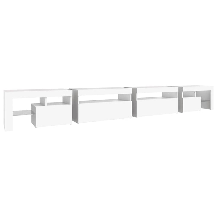 tv-skab med LED-lys 290x36,5x40 cm hvid