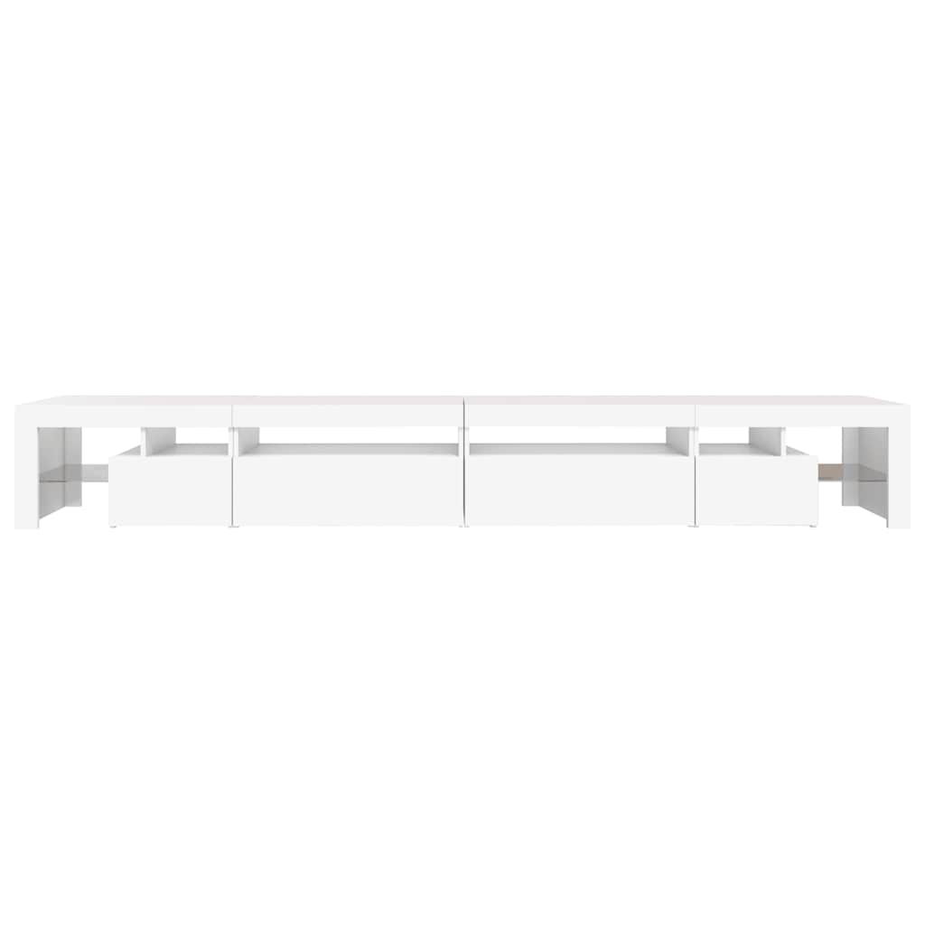 tv-skab med LED-lys 290x36,5x40 cm hvid