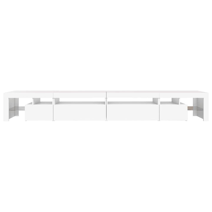 tv-skab med LED-lys 290x36,5x40 cm hvid