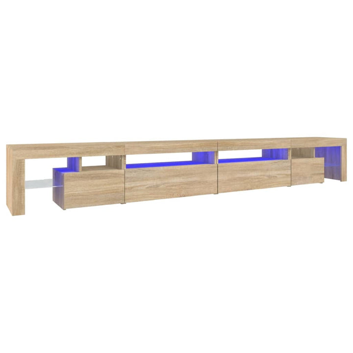 tv-bord med LED-lys 290x36,5x40 cm sonoma-eg