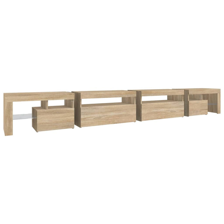 tv-bord med LED-lys 290x36,5x40 cm sonoma-eg