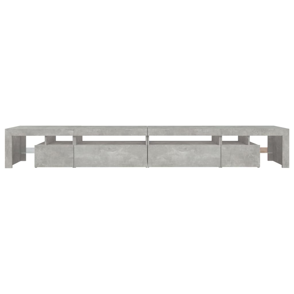 tv-bord med LED-lys 290x36,5x40 cm betongrå