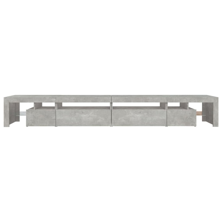 tv-bord med LED-lys 290x36,5x40 cm betongrå