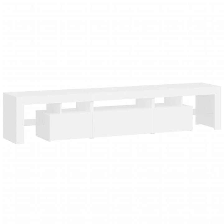 tv-skab med LED-lys 200x36,5x40 cm hvid