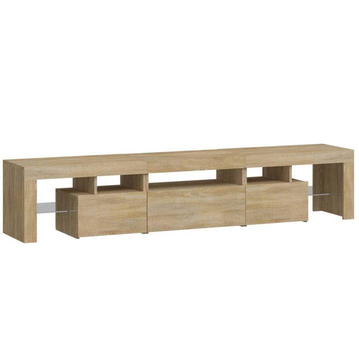 tv-bord med LED-lys sonoma-eg 200x36,5x40 cm
