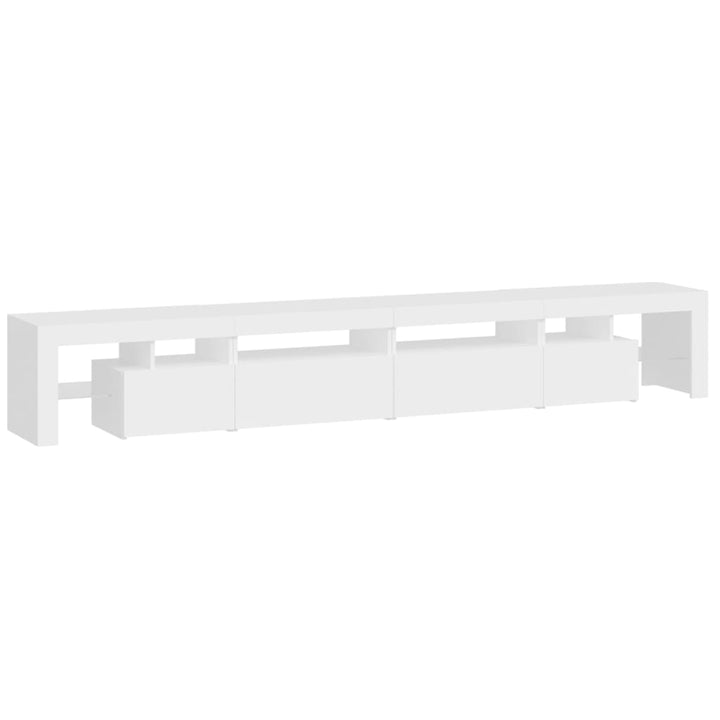 tv-skab med LED-lys 260x36,5x40 cm hvid