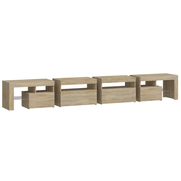 tv-skab med LED-lys 260x36,5x40 cm sonoma-eg