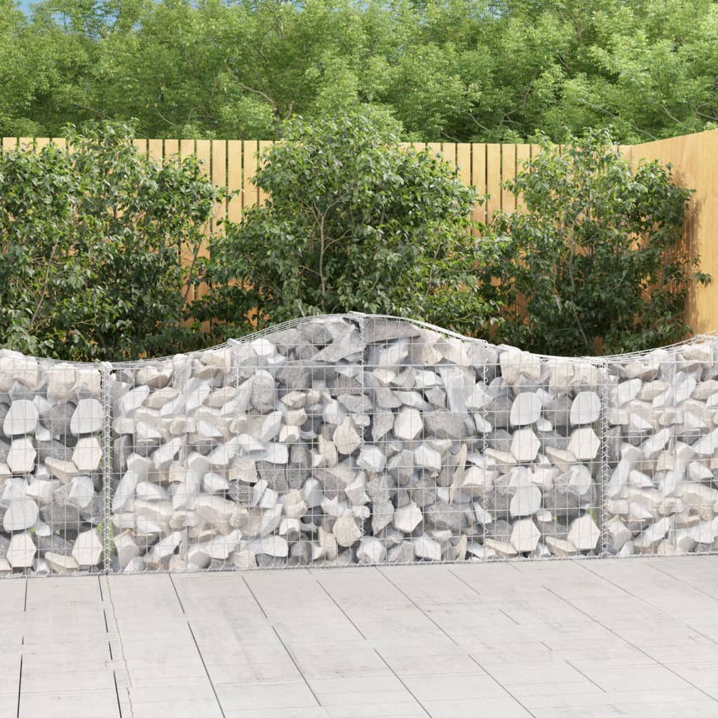 buet gabionkurv 200x30x80/100 cm galvaniseret jern