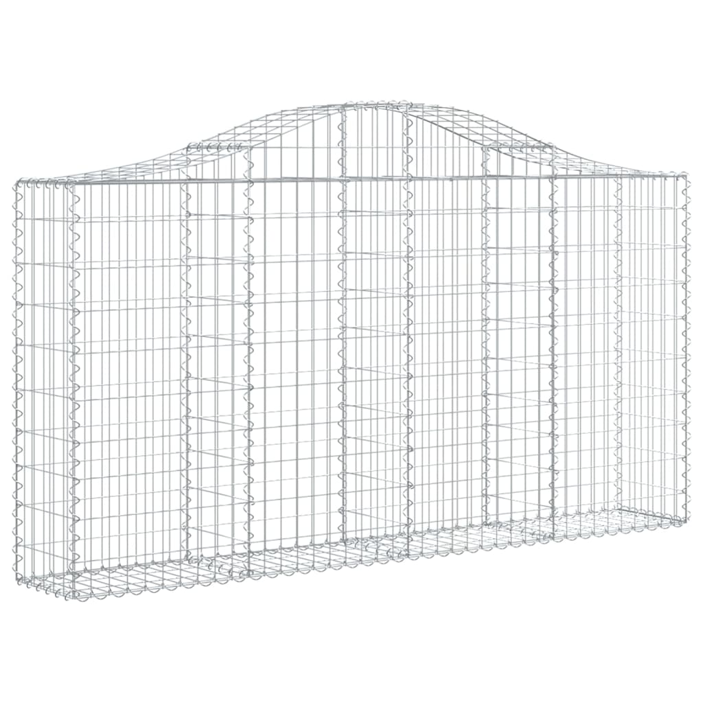 buet gabionkurv 200x30x100/120 cm galvaniseret jern