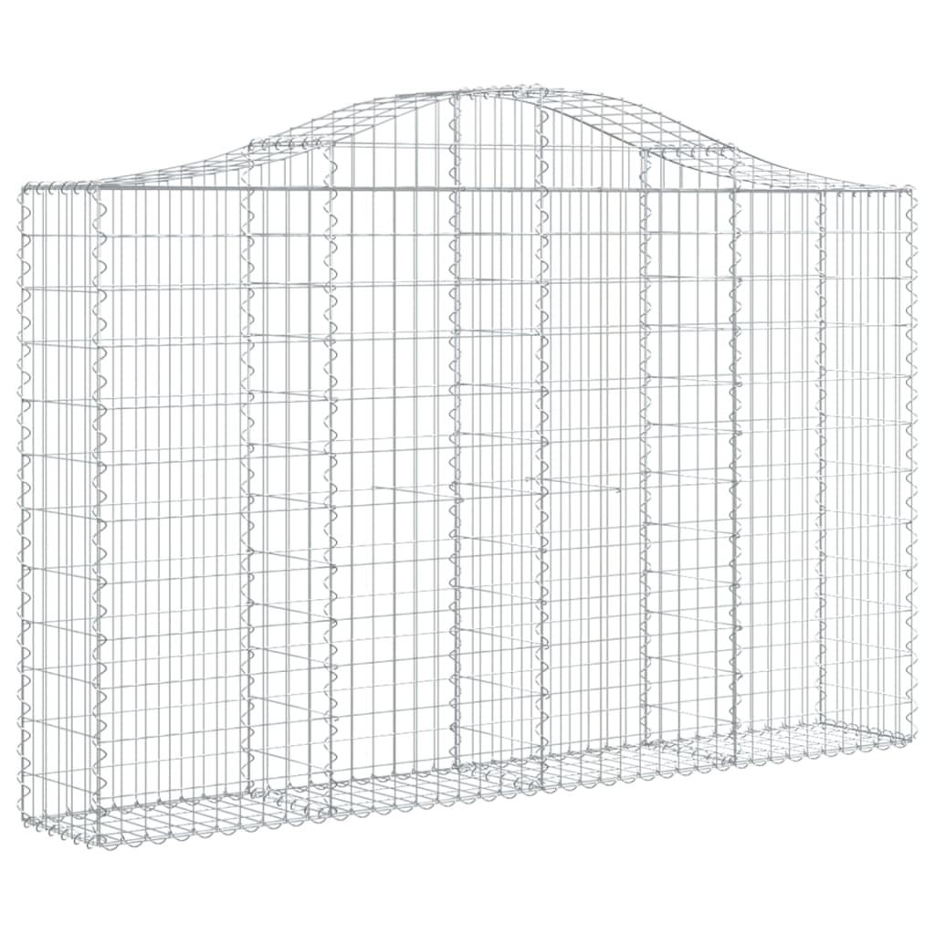 buet gabionkurv 200x30x120/140 cm galvaniseret jern
