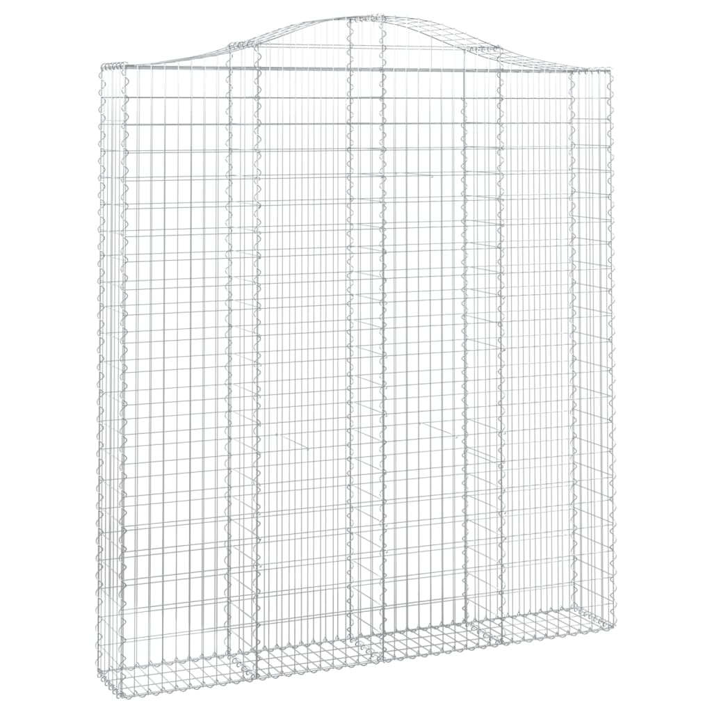 buet gabionkurv 200x30x220/240 cm galvaniseret jern