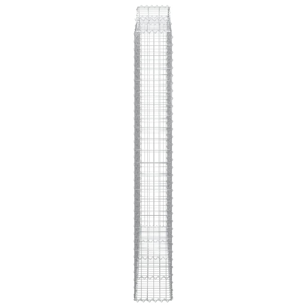 buet gabionkurv 200x30x220/240 cm galvaniseret jern