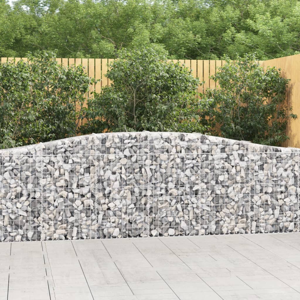 buet gabionkurv 400x30x80/100 cm galvaniseret jern