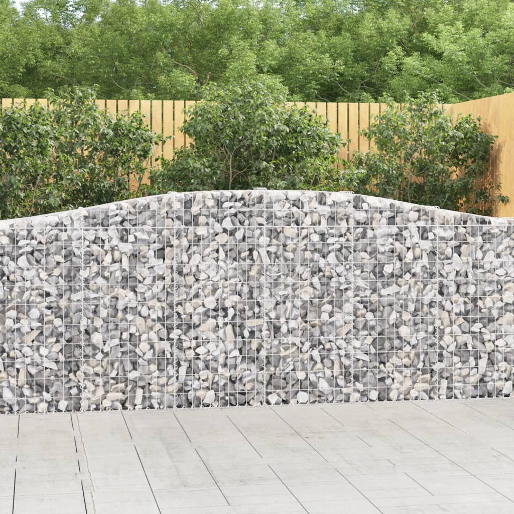 buet gabionkurv 400x30x100/120 cm galvaniseret jern