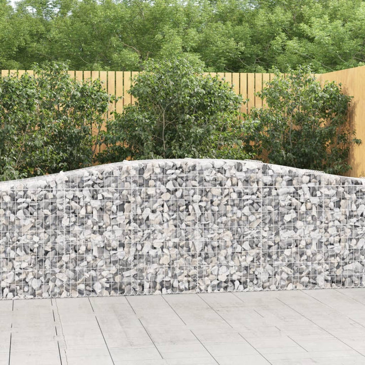 buet gabionkurv 400x50x80/100 cm galvaniseret jern
