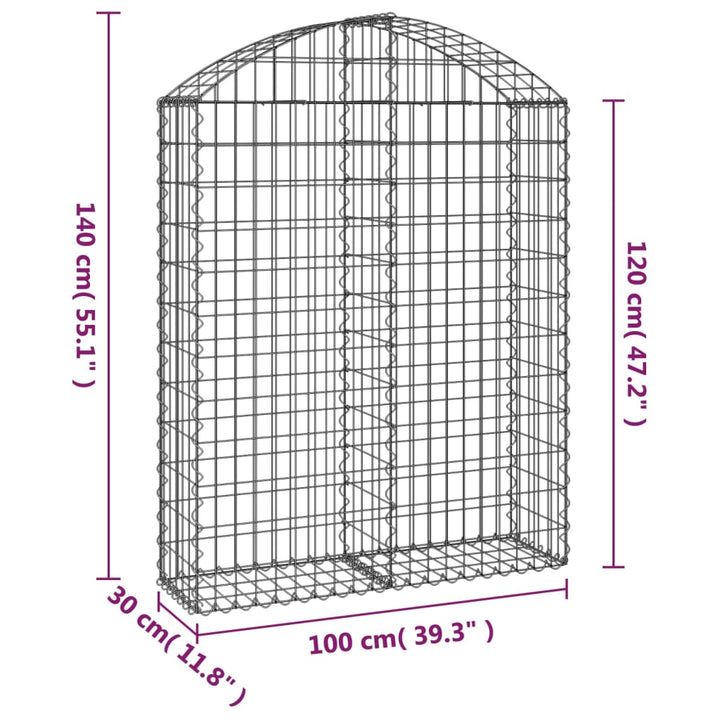 buet gabionkurv 100x30x120/140 cm galvaniseret jern