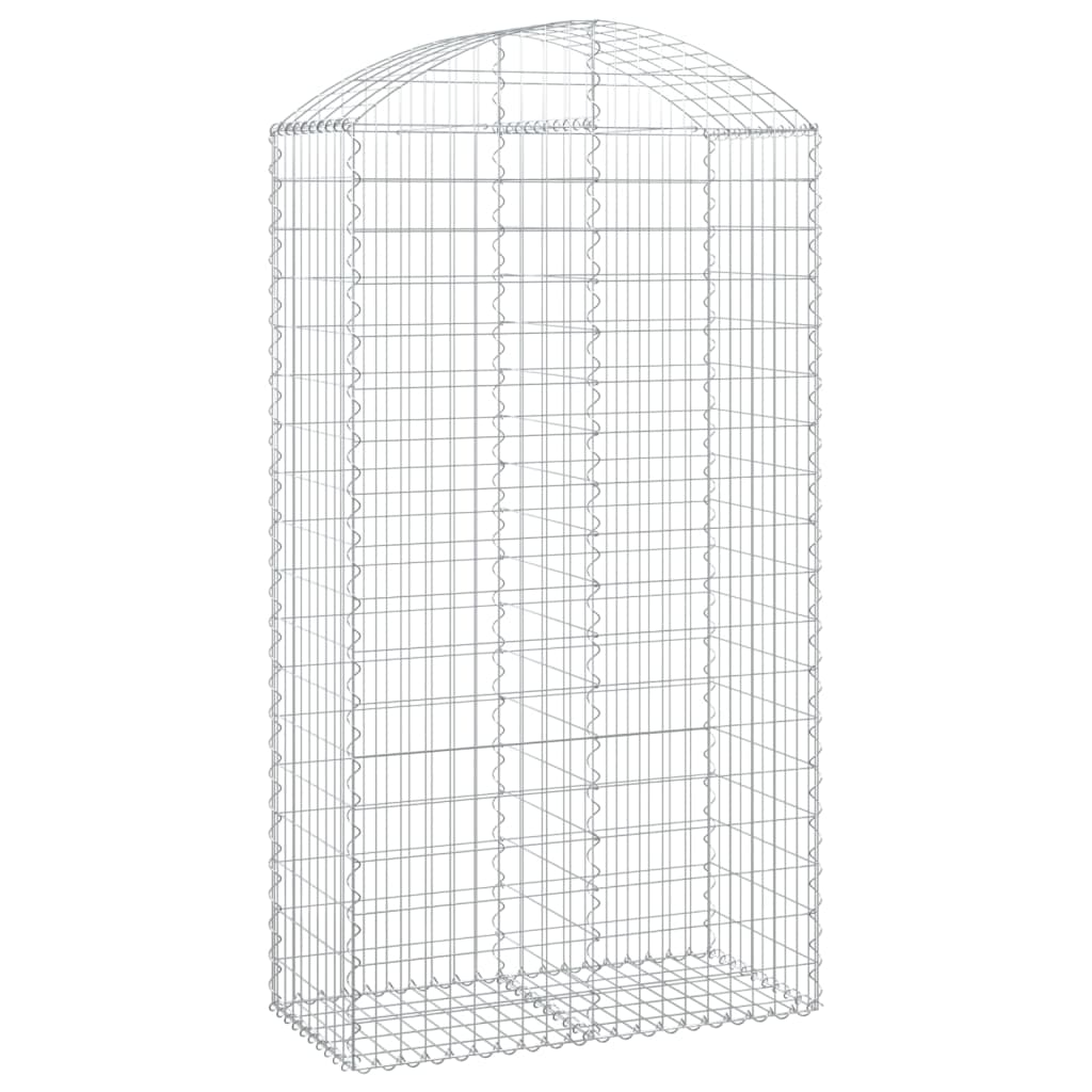 buet gabionkurv 100x50x180/200 cm galvaniseret jern