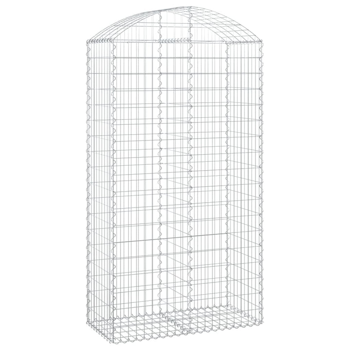 buet gabionkurv 100x50x180/200 cm galvaniseret jern