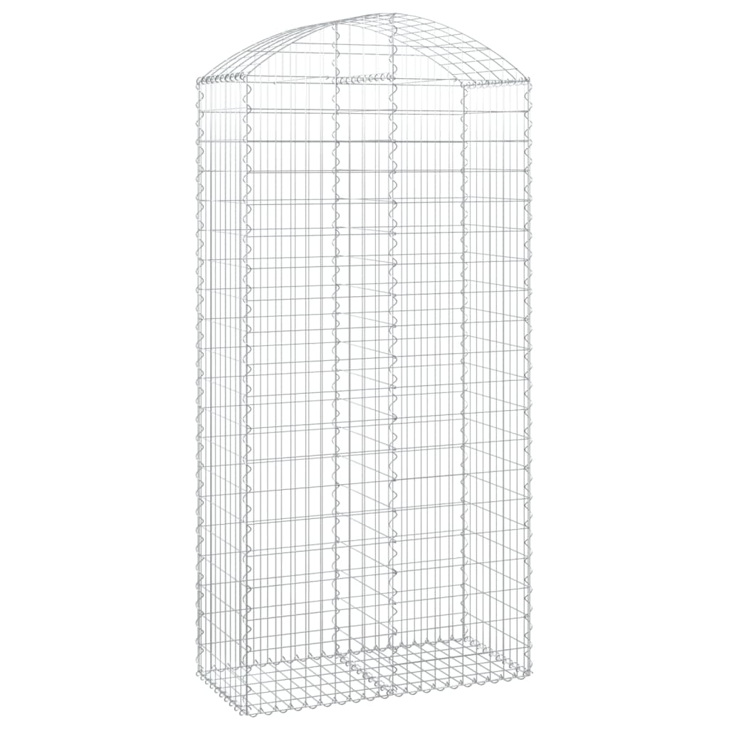buet gabionkurv 100x50x200/220 cm galvaniseret jern