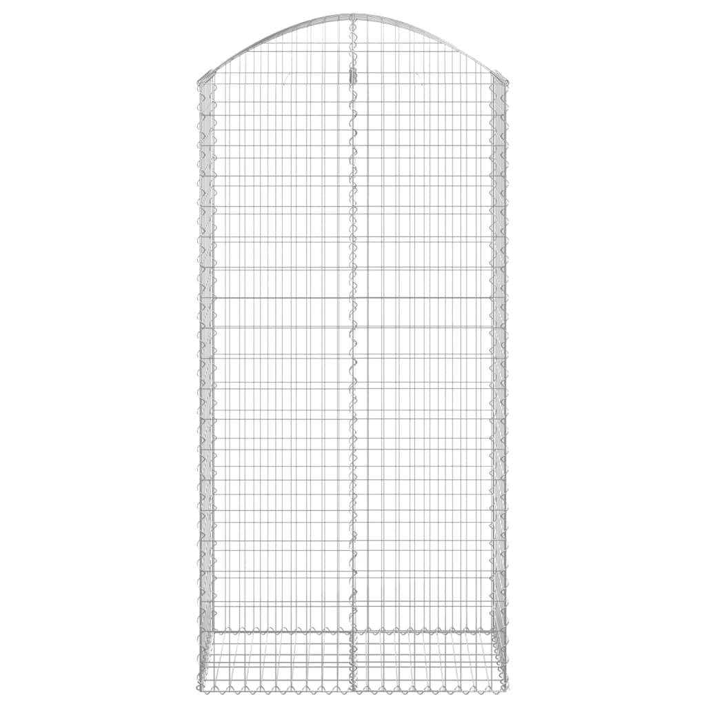 buet gabionkurv 100x50x200/220 cm galvaniseret jern