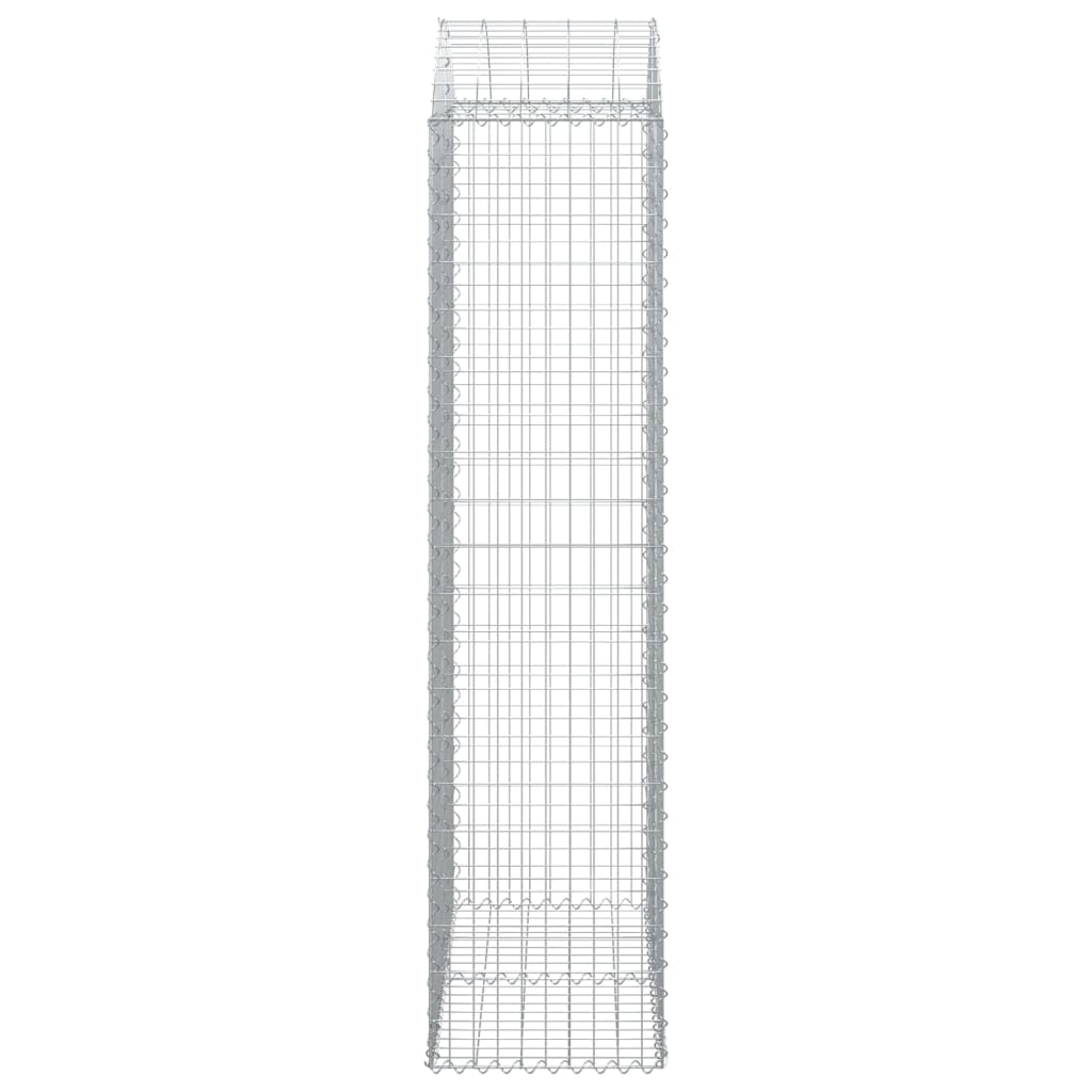 buet gabionkurv 100x50x200/220 cm galvaniseret jern