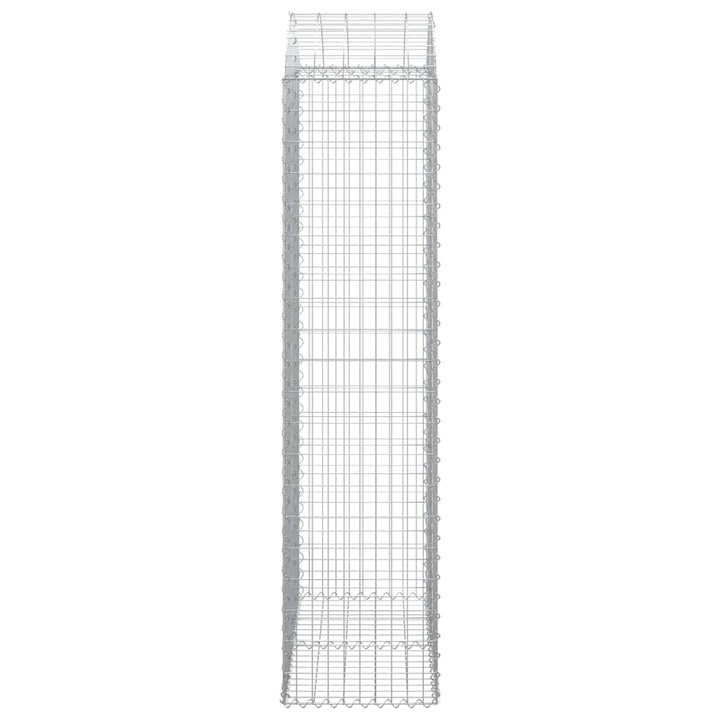 buet gabionkurv 100x50x200/220 cm galvaniseret jern
