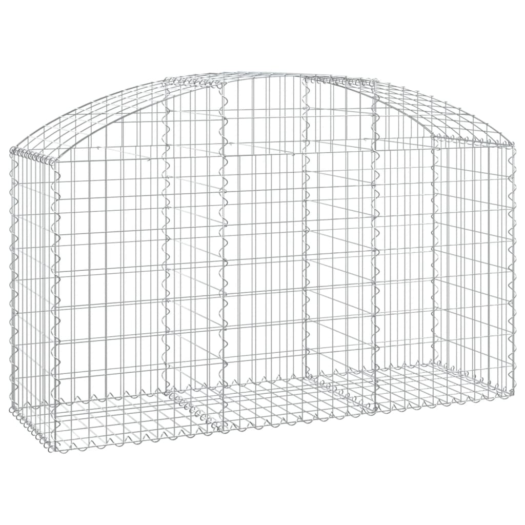 buet gabionkurv 150x50x80/100 cm galvaniseret jern