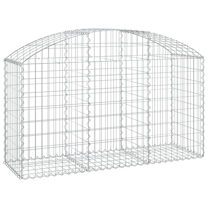 buet gabionkurv 150x50x80/100 cm galvaniseret jern