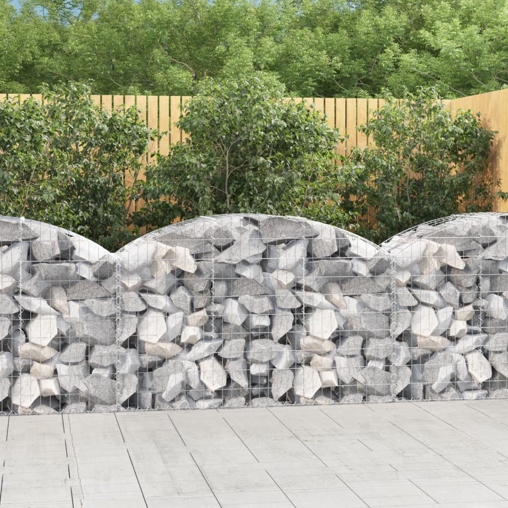 buet gabionkurv 150x50x80/100 cm galvaniseret jern