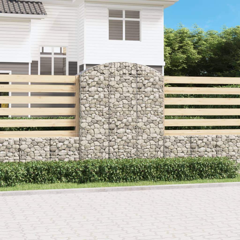 buet gabionkurv 150x50x180/200 cm galvaniseret jern