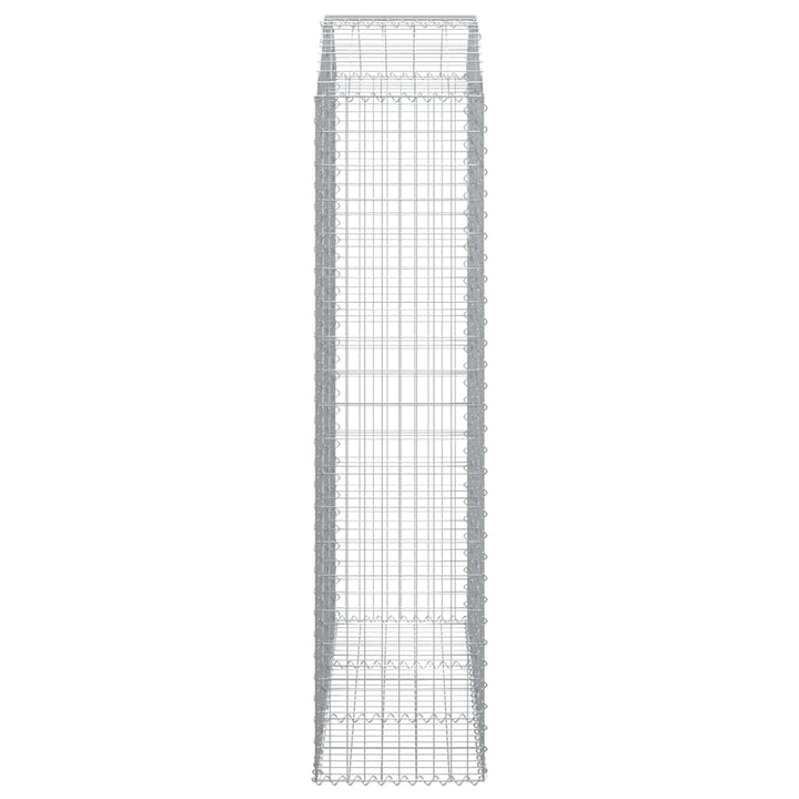 buet gabionkurv 150x50x200/220 cm galvaniseret jern