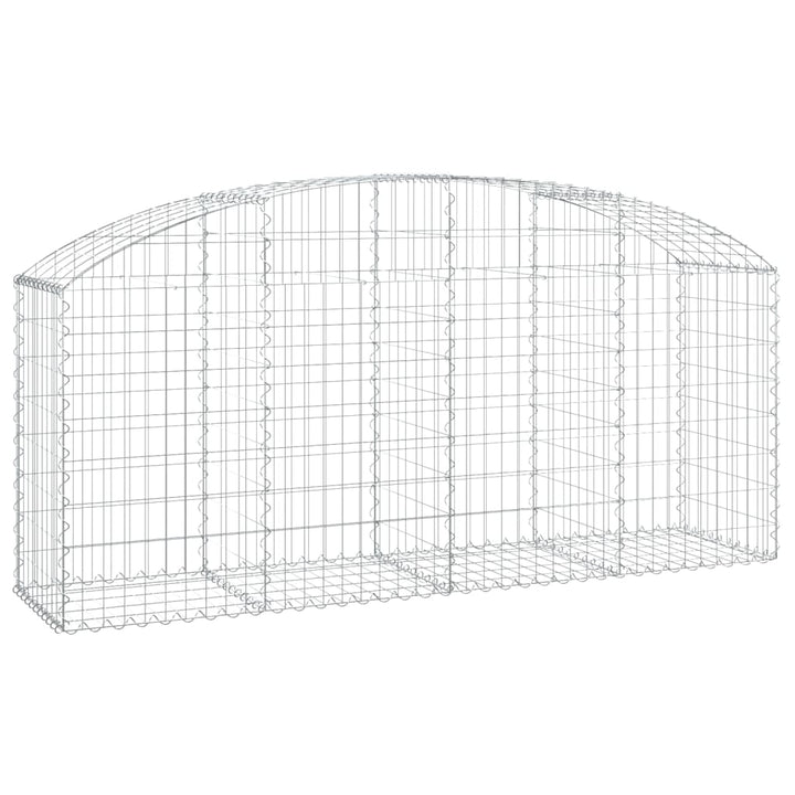 buet gabionkurv 200x50x80/100 cm galvaniseret jern