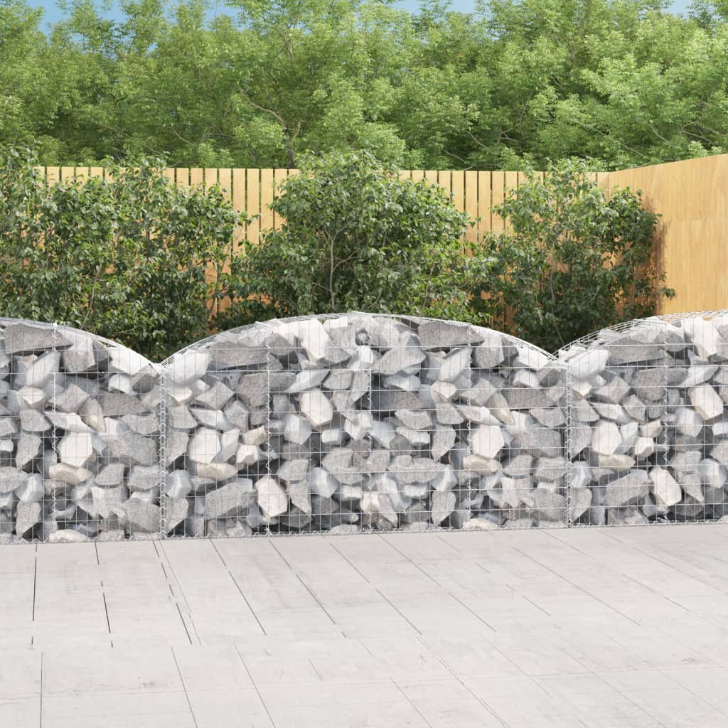 buet gabionkurv 200x50x80/100 cm galvaniseret jern