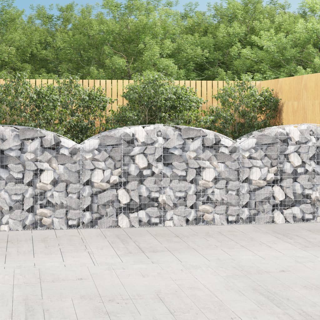buet gabionkurv 200x50x100/120 cm galvaniseret jern