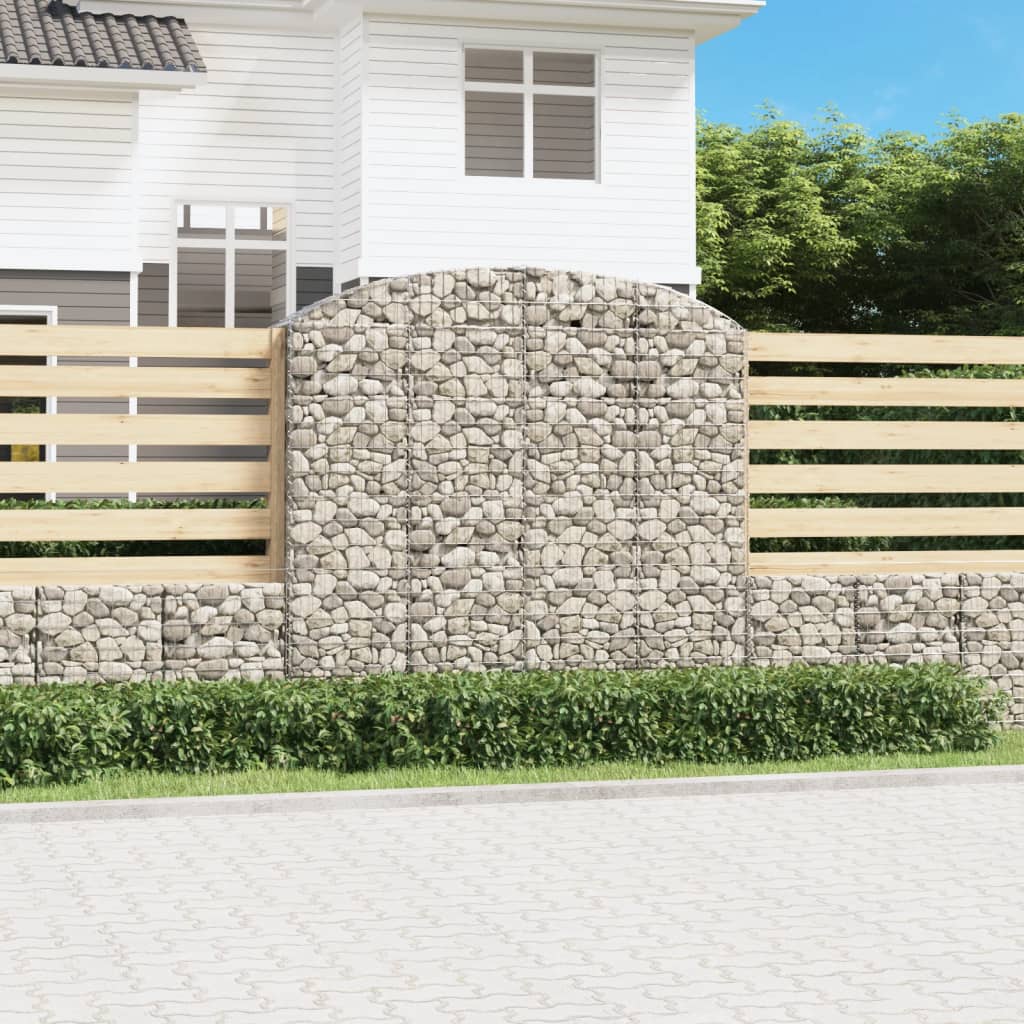 buet gabionkurv 200x50x180/200 cm galvaniseret jern
