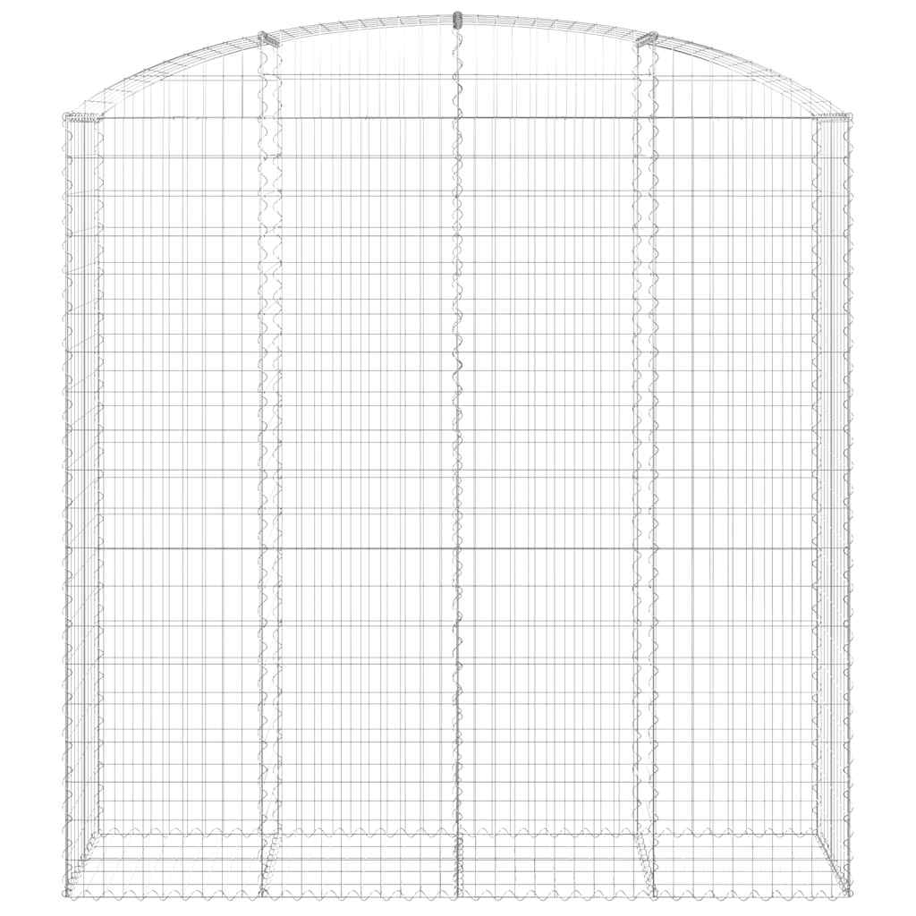 buet gabionkurv 200x50x200/220 cm galvaniseret jern