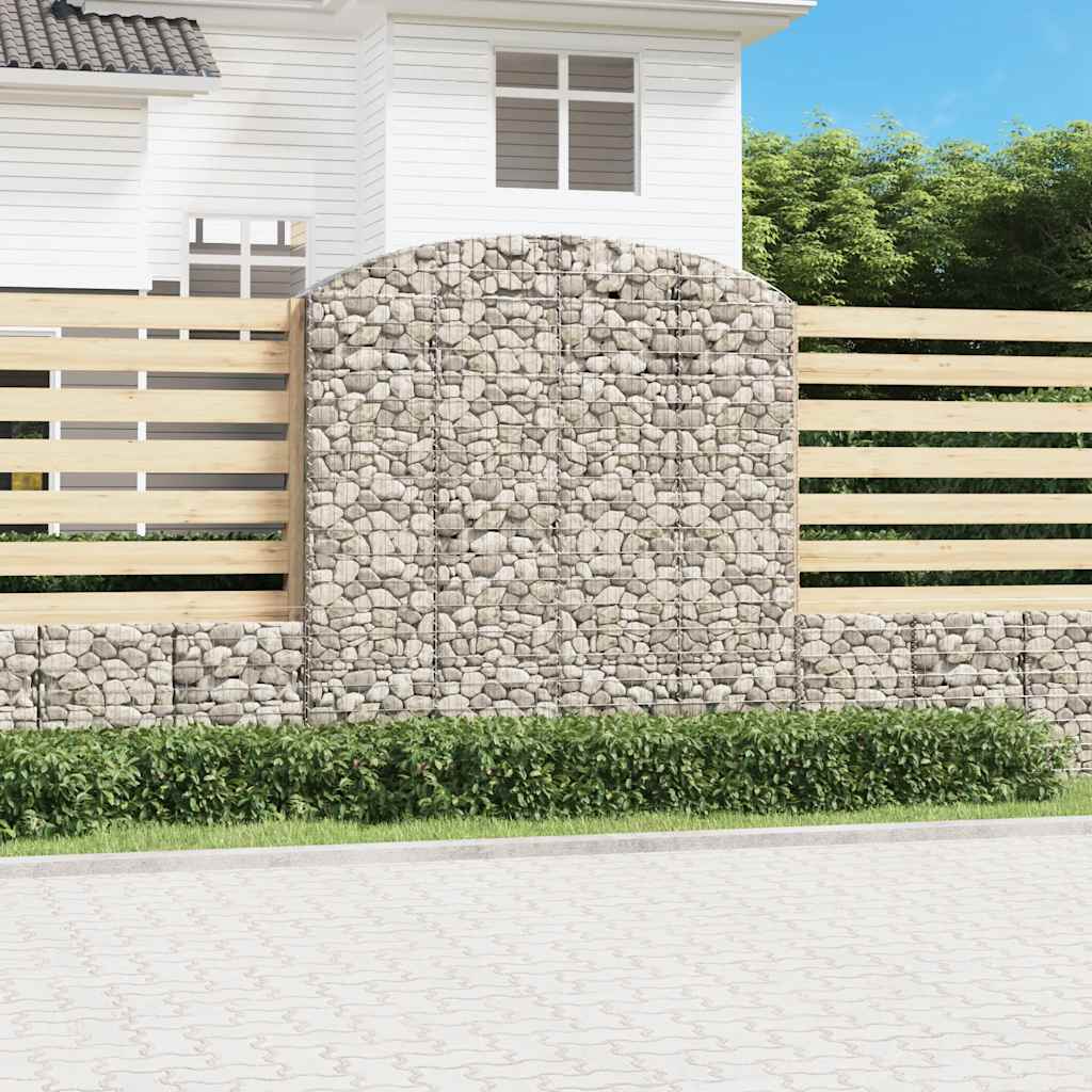 buet gabionkurv 200x50x200/220 cm galvaniseret jern