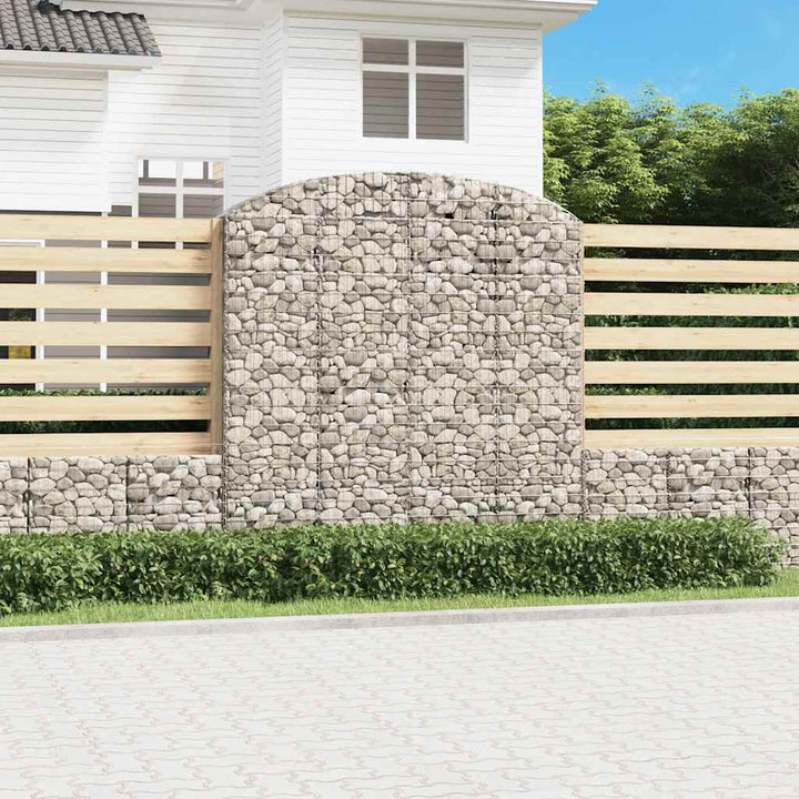 buet gabionkurv 200x50x200/220 cm galvaniseret jern