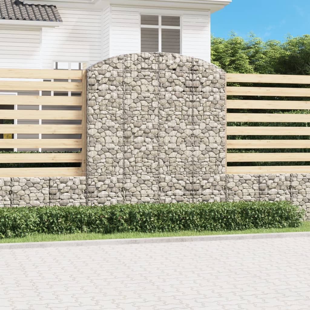 buet gabionkurv 200x50x220/240 cm galvaniseret jern