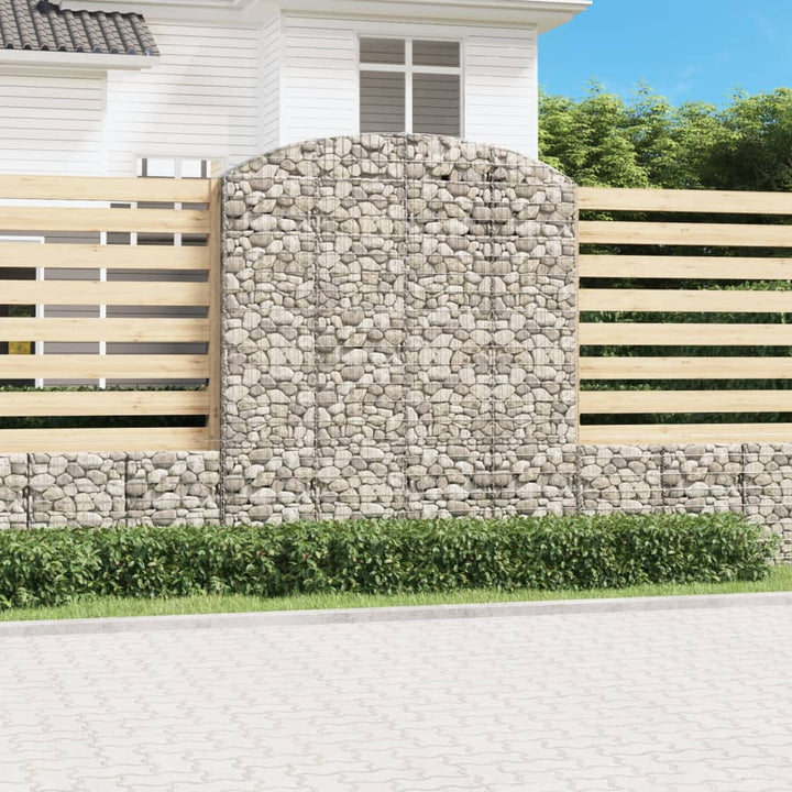 buet gabionkurv 200x50x220/240 cm galvaniseret jern