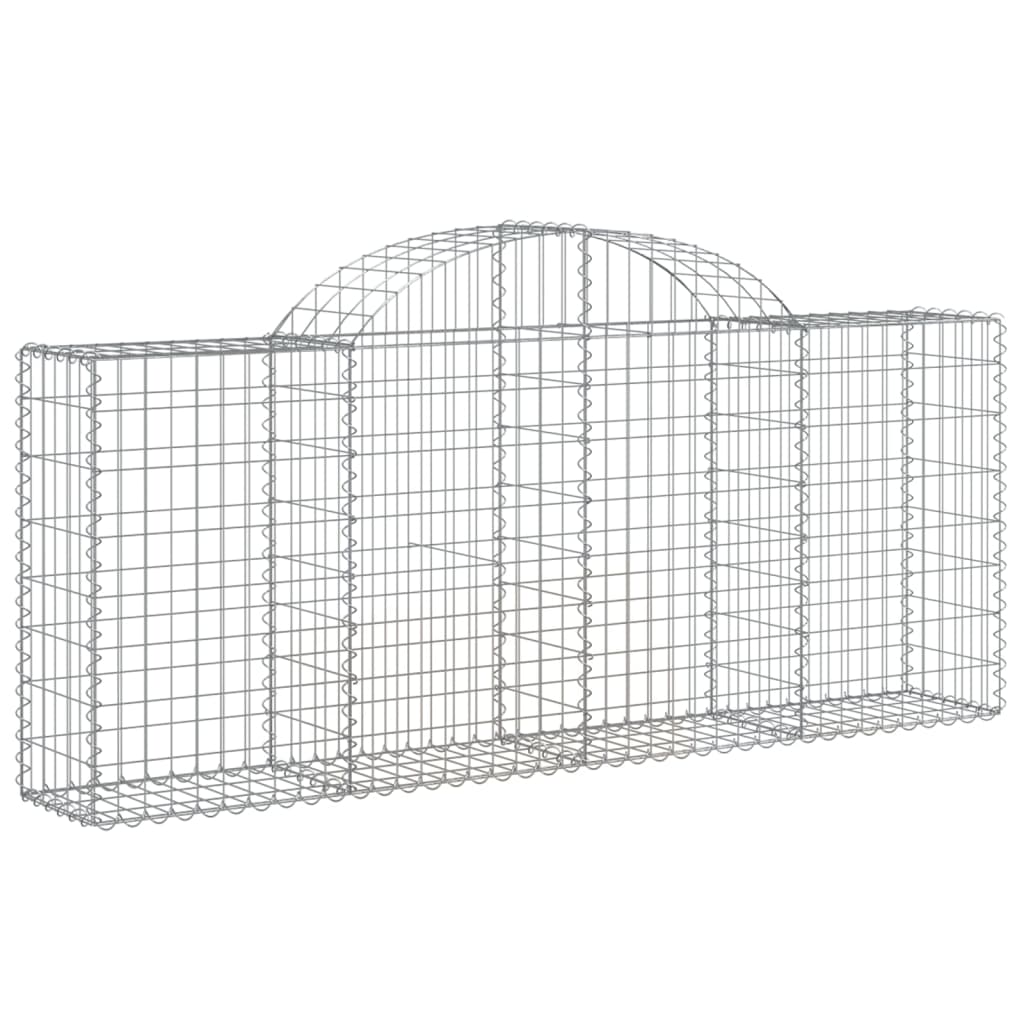 buet gabionkurv 200x30x80/100 cm galvaniseret jern